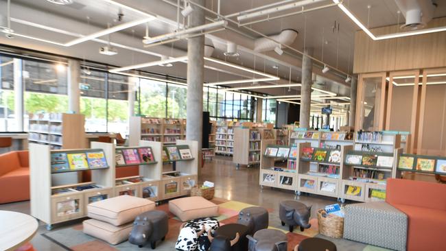 The library inside the new Salisbury Community Hub is on mobile book stands and spreads throughout the building, rather than be restricted to one space. Picture: Tricia Watkinson