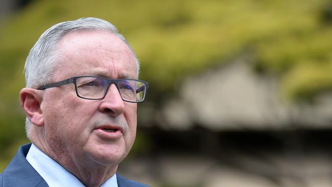 NSW Health Minister Brad Hazzard during a press conference at NSW Parliament House this week. Picture: Jeremy Piper