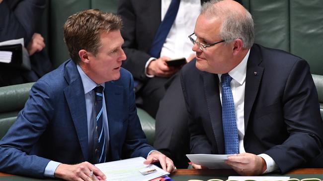 Attorney-General Christian Porter and Prime Minister Scott Morrison. Picture: AAP