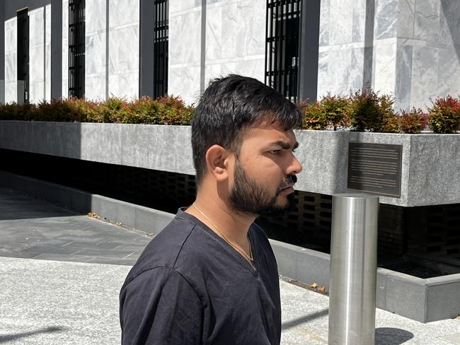 CANBERRA Amarish Kumar Patel leaves the ACT Law Courts on March 2 2023. He allegedly scammed a woman out of $70,000. Picture: Julia Kanapathippillai