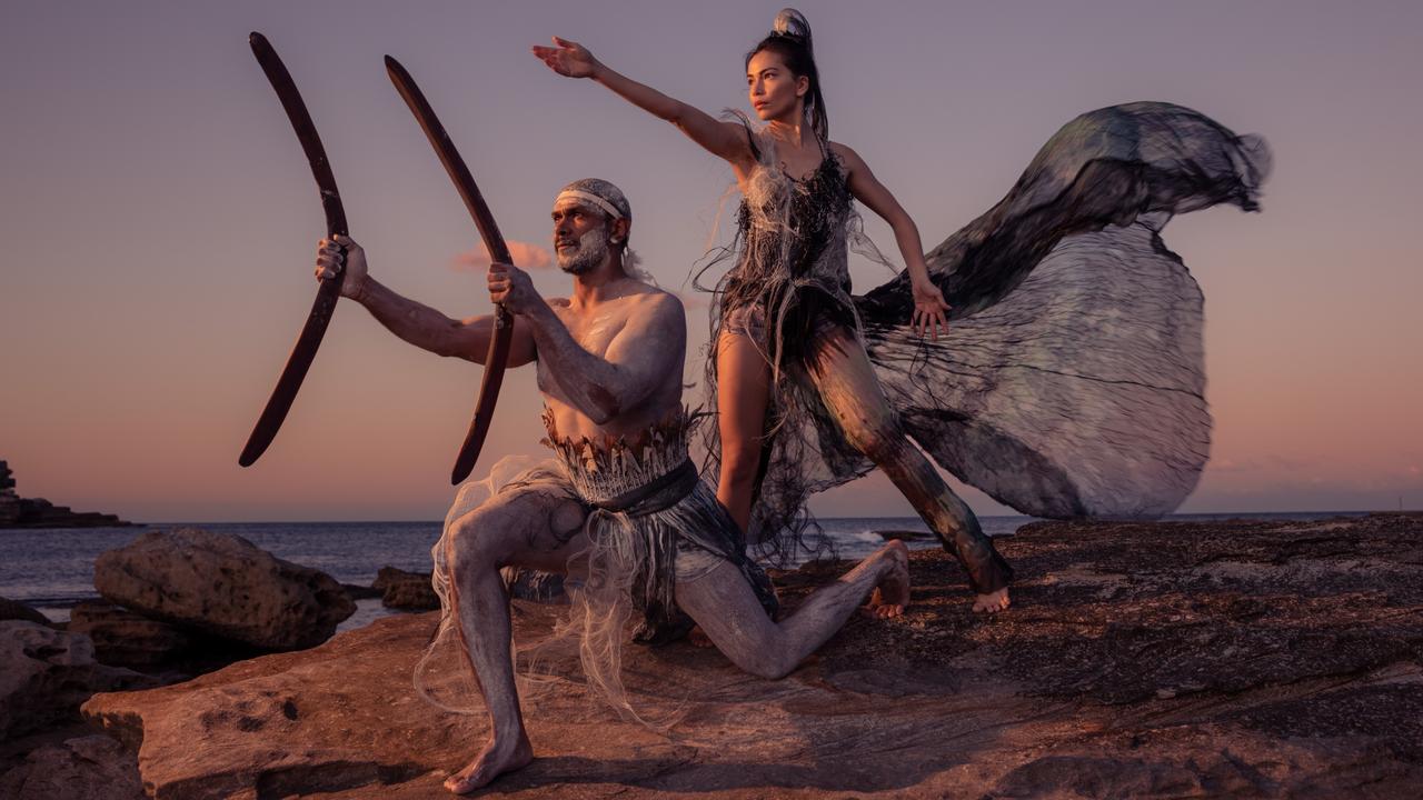 Adelaide Festival 2024 opening event Baleen Moondjan, by Stephen Page. Performers Maanyung and Rika Hamaguchi. Picture: Daniel Boud