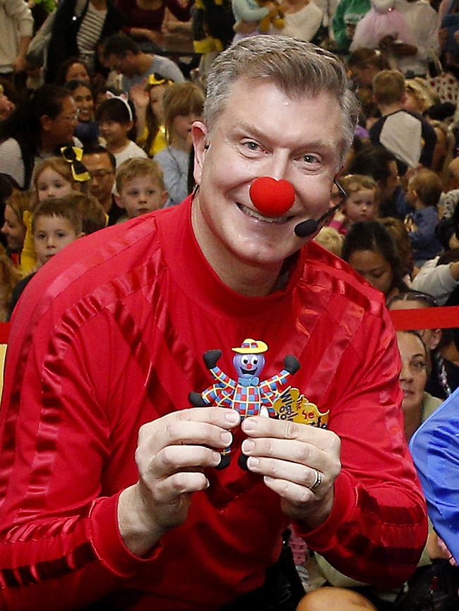 Red Wiggle Simon Pryce with one of the new Red Nose Day Plush fundraising toys released this year. Picture: John Appleyard