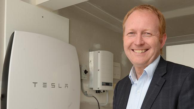 Former Victorian Greens leader Greg Barber was the first person in the state to get Tesla solar batteries installed at his home. Picture: Dennis Manktelow