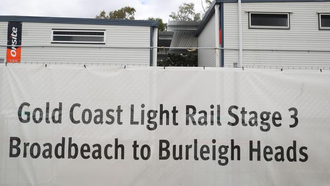 The site of the light rail work camp for next stage, just south of the Pacific Fair station. Picture: Glenn Hampson.