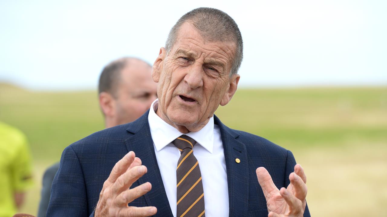 Hawthorn president Jeff Kennett at the site of the club’s new training base in Dingley. Picture: NCA NewsWire / Andrew Henshaw