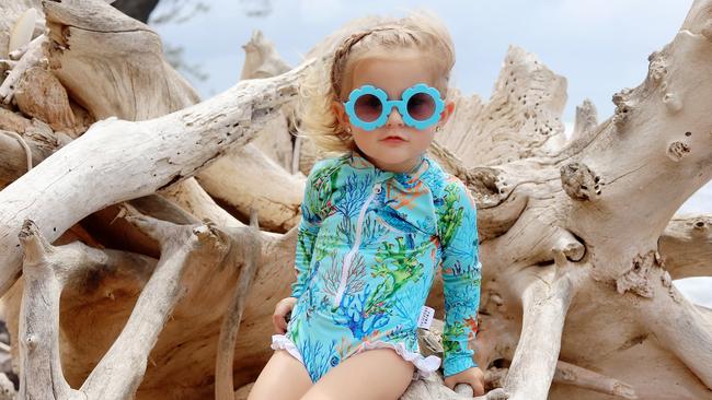 Bargara-based swimwear label Tribe Tropical designed an outfit inspired by loggerhead turtle hatchlings, the exclusive pattern raised funds for the Mon Repos Turtle Centre.