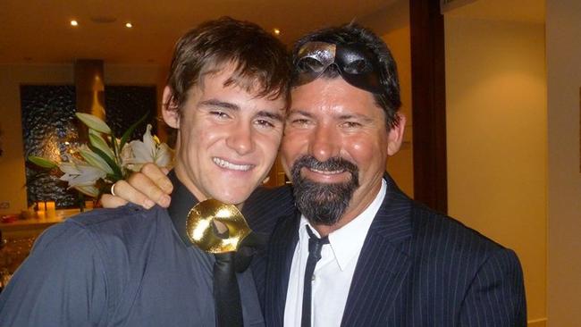 Victim Kelvin Kane with his son Bradley, 22. Picture: Supplied