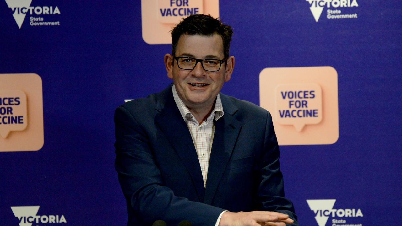 Victorian Premier Daniel Andrews speaks at the daily Covid press update. Picture: NCA NewsWire/Andrew Henshaw