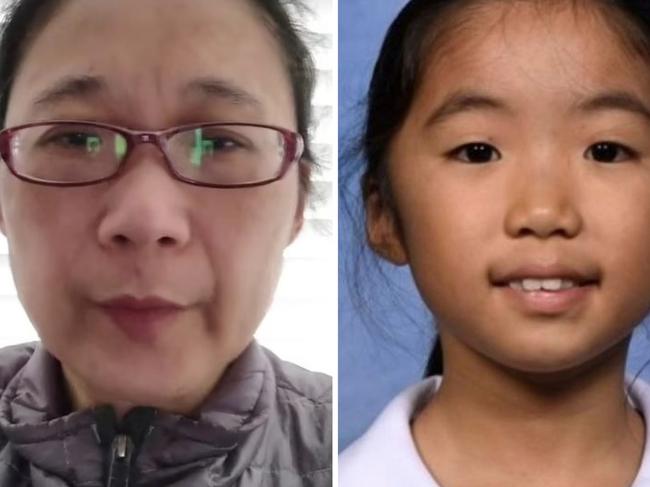 (L-R), Yingying Xu, 46, is accused of killing her daughter Sophie Wang, 10. The girl's father, Dr Yun Wang, found her body.