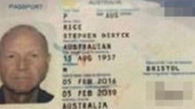 The passport photo belonging to 60 Minutes crew member Stephen Rice.
