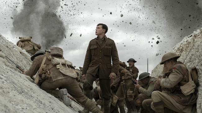 George MacKay, centre, as Lance Corporal Schofield, in a scene from 1917, Picture: Francois Duhamel