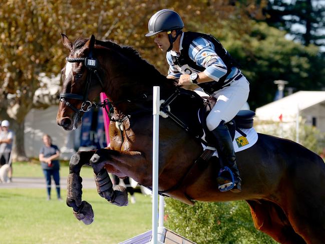 ADELAIDE, AUSTRALIA - NewsWire Photos 21, April, 2023: Shane Rose on Virgil during the Cross Country 5 star event at the Adelaide International 3 Day Event.  Picture: NCA NewsWire / Kelly Barnes