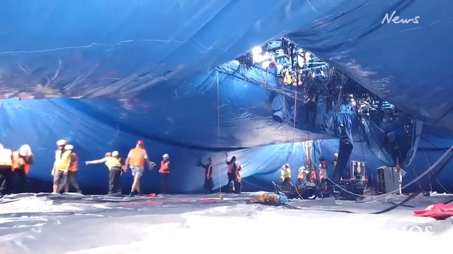 Raising of the Big Top at Cirque Du Soleil