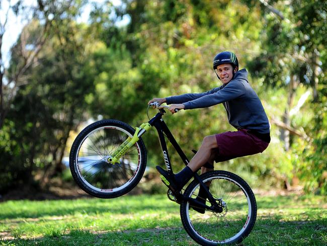 Star mountain biker Troy Brosnan. Picture Nicholas Wrankmore.