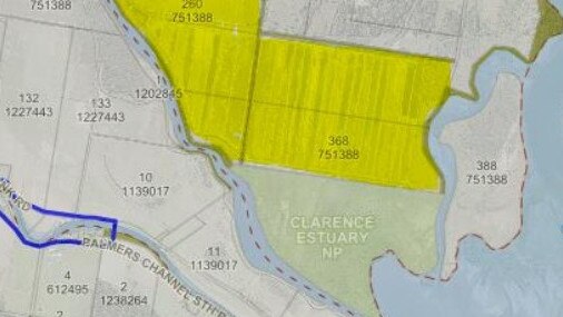 A map of the proposed subdivision of four lots on Micalo Island.