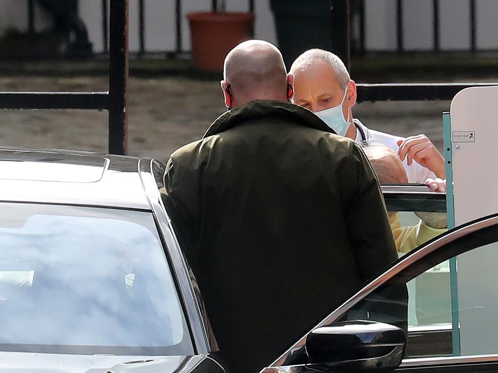 Prince Philip gets into a car leaving King Edward VII Hospital. Picture: Chris Jackson/Getty Images