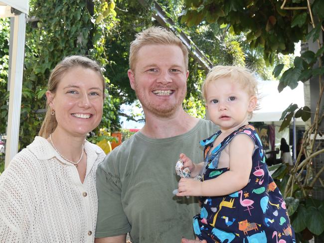 Hollie, Ben and Poppy Ward enjoy the day at Cairns Ecofiesta, 2024. Photo: Catherine Duffy