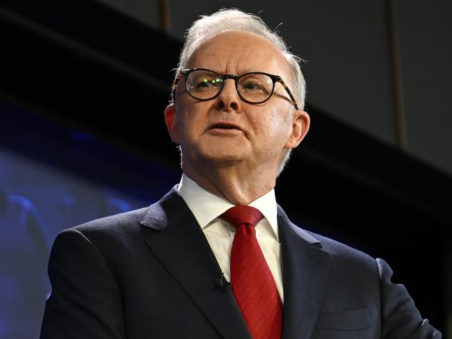 Mr Albanese was pressed on the plan today at the National Press Club insisting he doesn’t resile from it. Picture: NewsWire / Martin Ollman