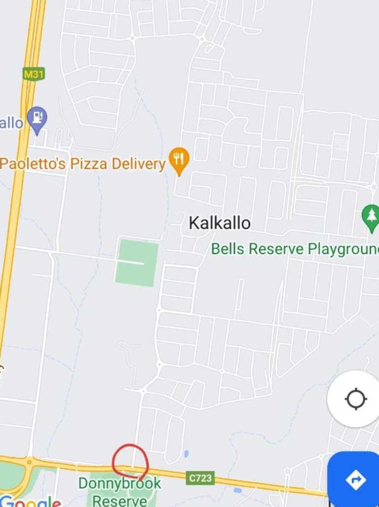 A Twitter user claimed Kalkallo's developers built 'an entire suburb that is connected to the main road network by a single, small road'. Picture: Twitter/@Skasaha_