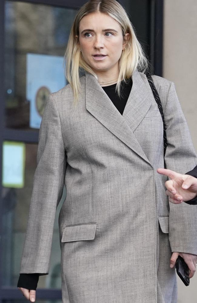 Kristie Mewis, the partner of Chelsea and Australia striker Sam Kerr, leaves Kingston Crown Court, south west London. (Photo by Andrew Matthews/PA Images via Getty Images)