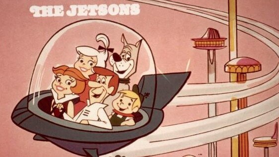 The Jetsons in their flying car, their futuristic world of the 1960s is now upon us. Picture: Getty Images