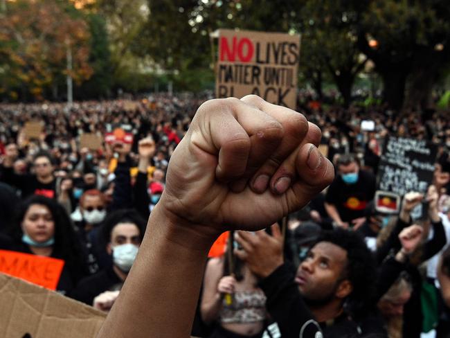 Demonstrators in Sydney on Satruday. Picture: Saeed Khan