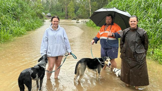 St Helen's residents Lily, Nigel and Sara Utley at Old Bowen Rd on January 14. Picture: Heidi Petith.