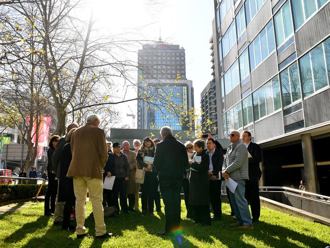 Members of the Committee for North Sydney outside the MLC building in North Sydney last week. Picture: Joel Carrett
