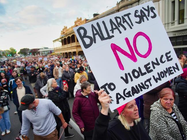 The move will strip funding from Ballarat, where residents recently took part in the No More: National Rally Against Violence. Picture: Luis Enrique Ascui