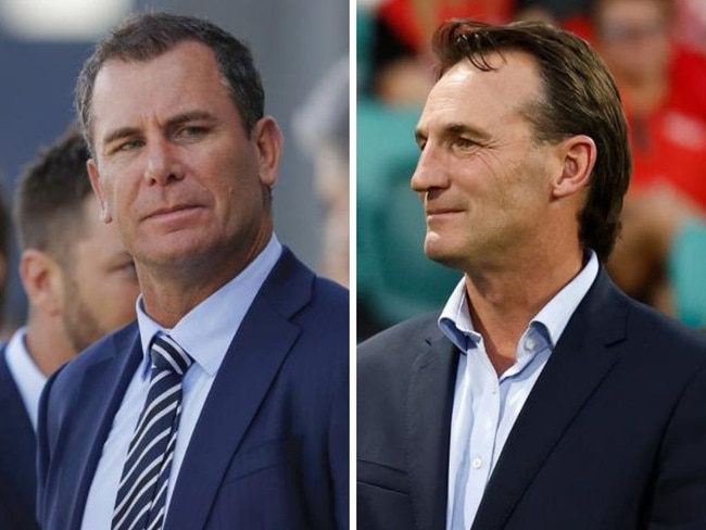 Wayne Carey and Andrew Dillon. Photos: Getty Images