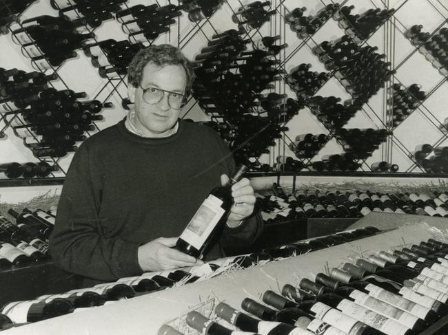 Former Barn proprietor Brian Tierney in the restaurant's outstanding wine cellar in 1992. Photo: Brooks Public Relations