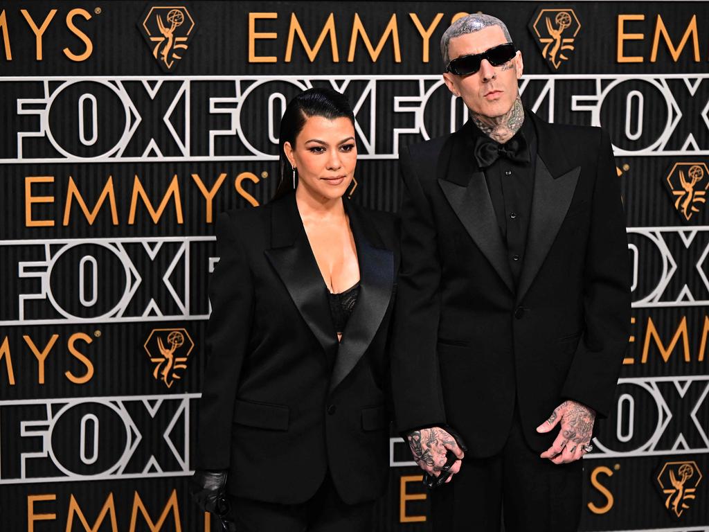 The ‘disturbing’ cover video was produced by Kourtney Kardashian’s husband and Blink182 drummer, Travis Barker. Picture: AFP