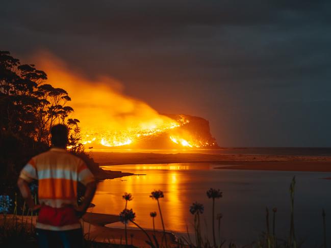 Point Upright burns in the fires. Picture: Josh Burkinshaw