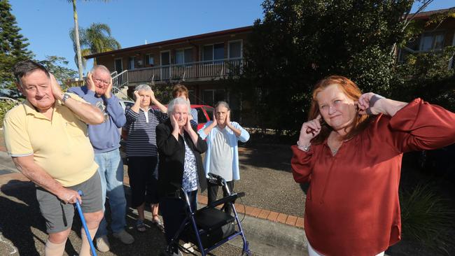 Donna Hunter and her neighbours can hear it across their complex — and it’s keeping them awake at night. Picture Mike Batterham