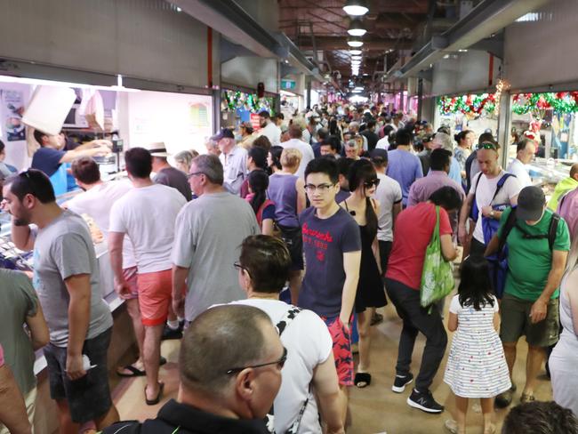 Xmas shopping time at the Victoria Markets. Saturday, December 23. 2017. Picture: David Crosling