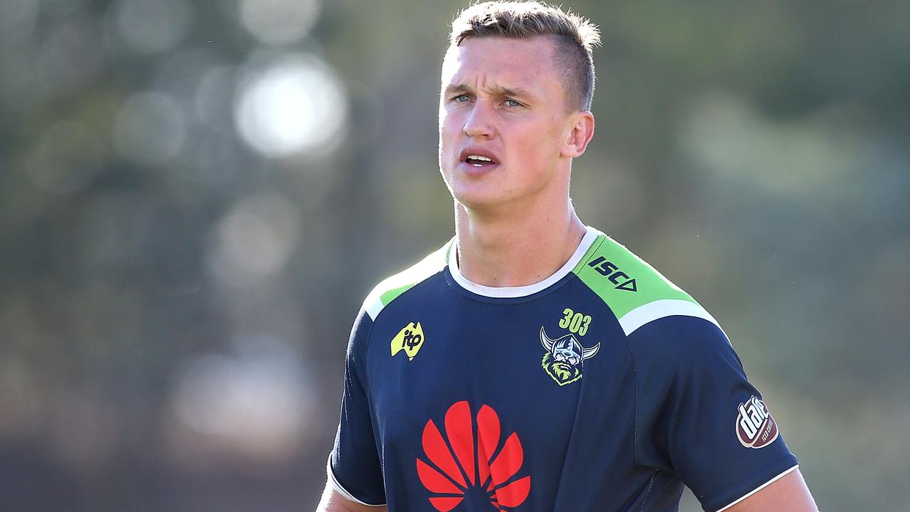 Raiders fullback Jack Wighton will appear in ACT Magistrates Court on Wednesday facing nine charges stemming from a night out in February. Photo: Kym Smith