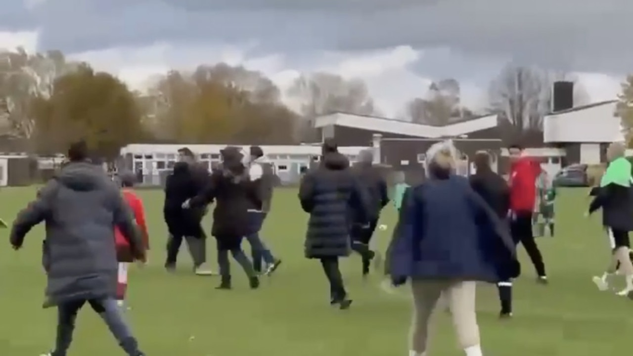 Parents ran onto the field. Credit: @The_Forty_Four/x