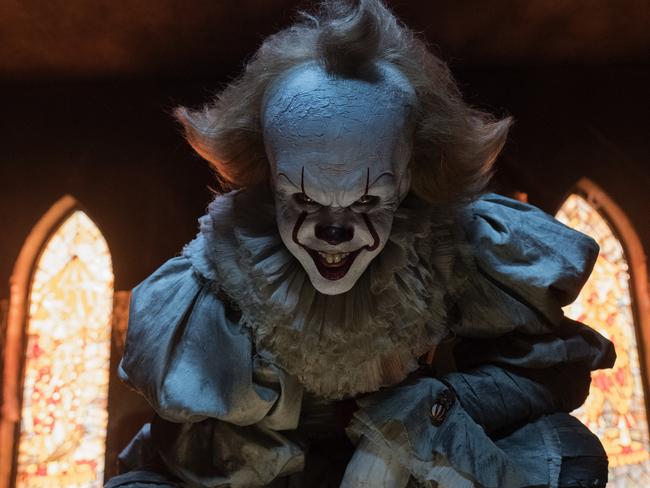 Swedish actor Bill Skarsgard as Pennywise the Clown in a scene from It. Picture: Supplied