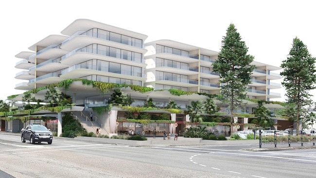 A concept image for a proposed residential apartment, supermarket and retail premises and a restaurant at Ramsgate Beach. Picture: Supplied