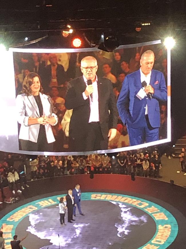 Scott and Jenny Morrison at a Hillsong conference in Sydney.