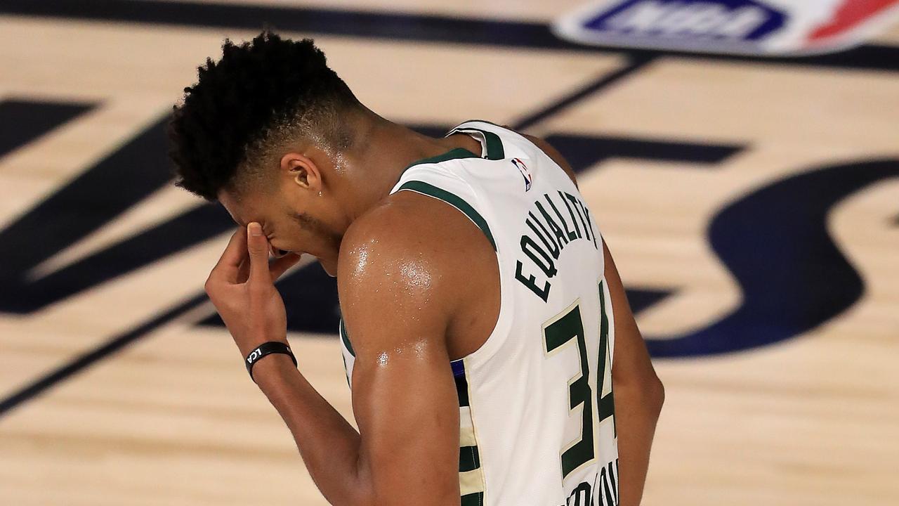Giannis Antetokounmpo was criticised for not taking the responsibility of guarding Jimmy Butler. Mike Ehrmann/Getty Images/AFP