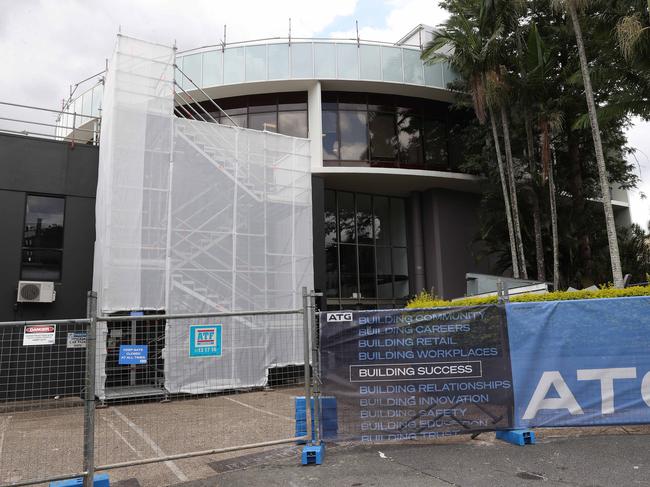 Building works on the new police hub at Stones Corner.  Picture: Liam Kidston