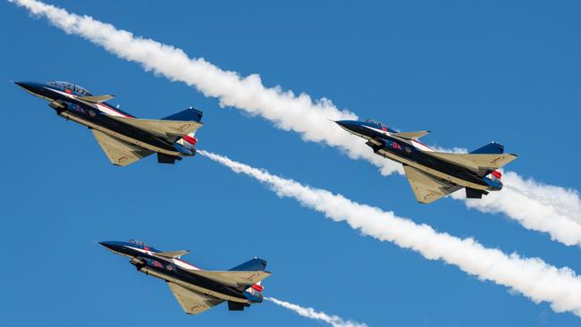 J-10 fighter jets at an air show in Changchun, Jilin Province. Picture: Getty Images