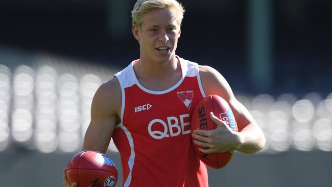 Isaac Heeney at Sydney Swans training.