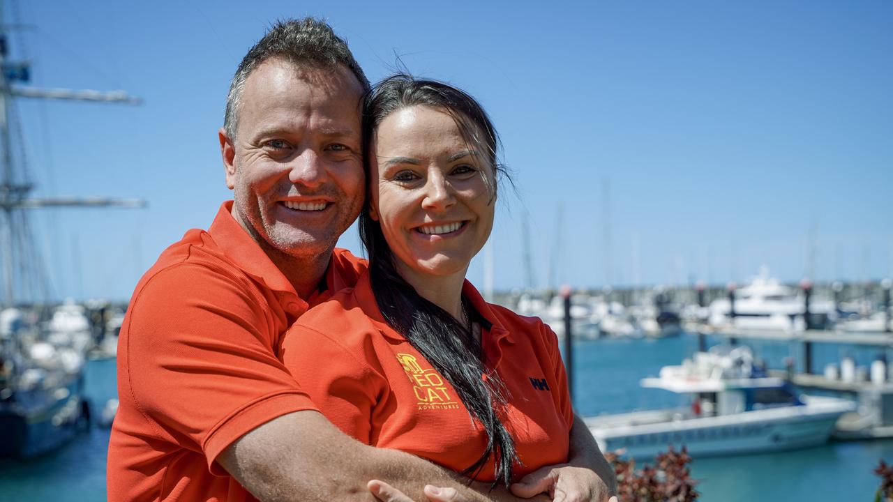 Red Cat Adventures directors Asher and Julie Telford officially launched sales of their Wildcat adventure tours to Mackay Islands on Wednesday, August 25, 2021 at the Mackay Marina. Picture: Heidi Petith