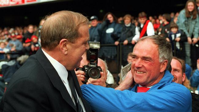 Ted Whitten and Neil Kerley at State of Origin in 1995.