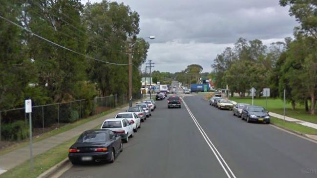 The Moorebank man was found hiding in bushes on Bullecourt Ave, Milperra. Picture: Google Maps