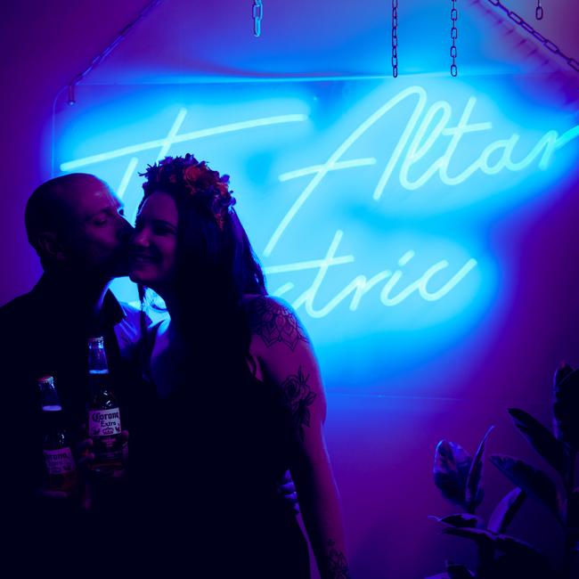 Kristi and Dave were married on March 28 at The Altar Electric in front of a photographer and witness. Picture: Oli Sansom