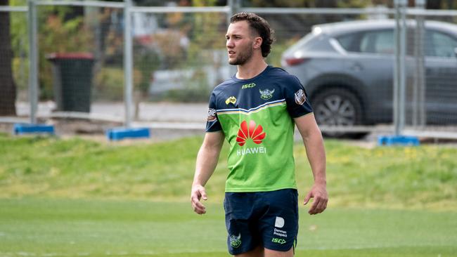 Innisfail junior Jarrett Subloo at a Canberra Raiders training session. Picture: Jonny Krofter.