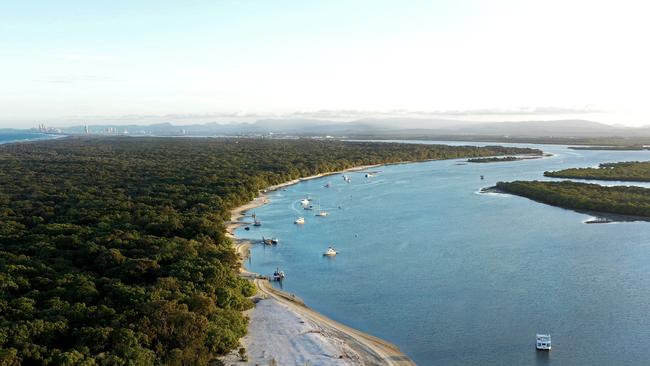 South Stradbroke Island - aerial view of the location of Pandana, the new planned nature-based eco-tourism resort.